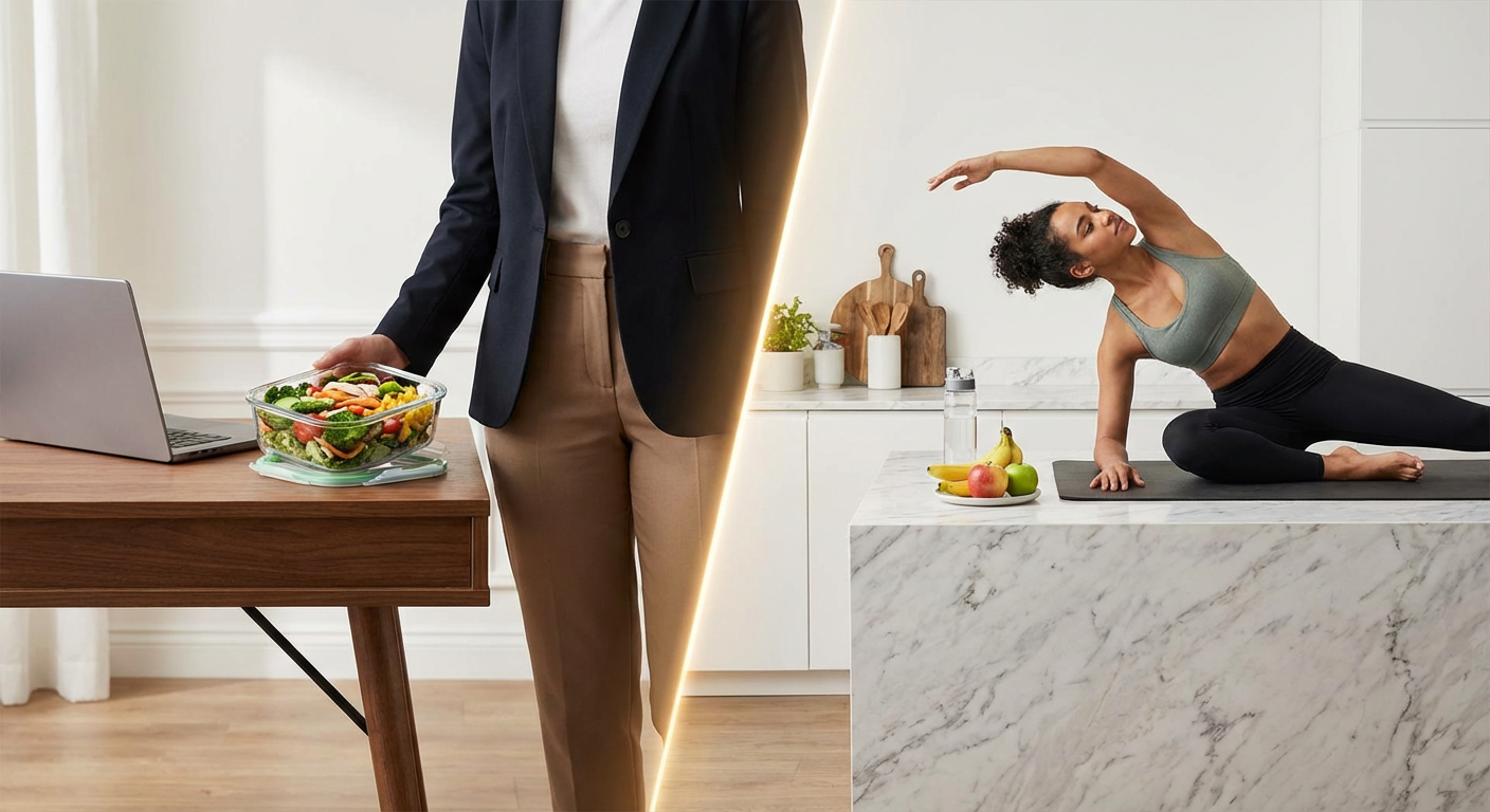 Quick Healthy Meals for Work & Easy Home Exercises for Office Workers